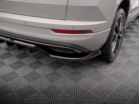 Rear Splitter (Vertical Bars) Skoda Karoq Sportline Mk1 Facelift - Carbon Look