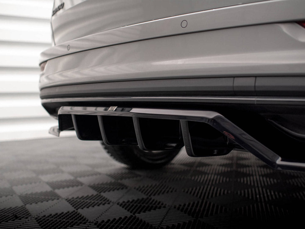 Rear Splitter (Vertical Bars) Skoda Karoq Sportline Mk1 Facelift - Carbon Look