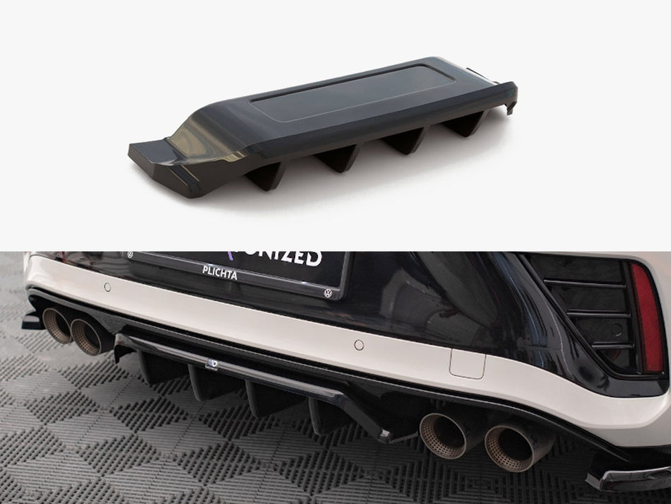 Maxton Design Rear Splitter (Vertical Bars) Volkswagen T-Roc R / R-Line Mk1 Facelift - VW-T-ROC-1-R-RD1G+RD2G - Image 1
