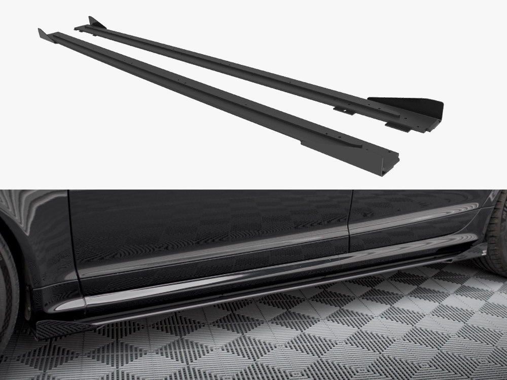 Maxton Design Street PRO Side Skirts Diffusers + Flaps Audi RS6 Avant C6 - AURS6C6CNC-SD1B+SF1G - Image 1