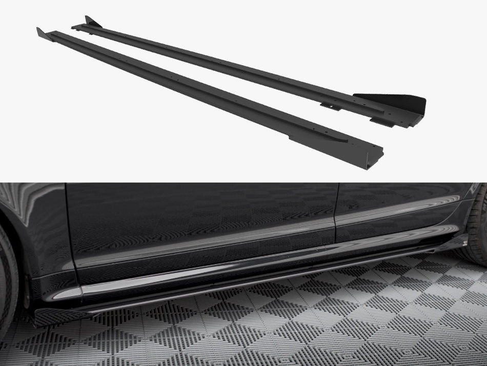 Maxton Design Street PRO Side Skirts Diffusers + Flaps Audi RS6 Avant C6 - AURS6C6CNC-SD1B+SF1G - Image 1