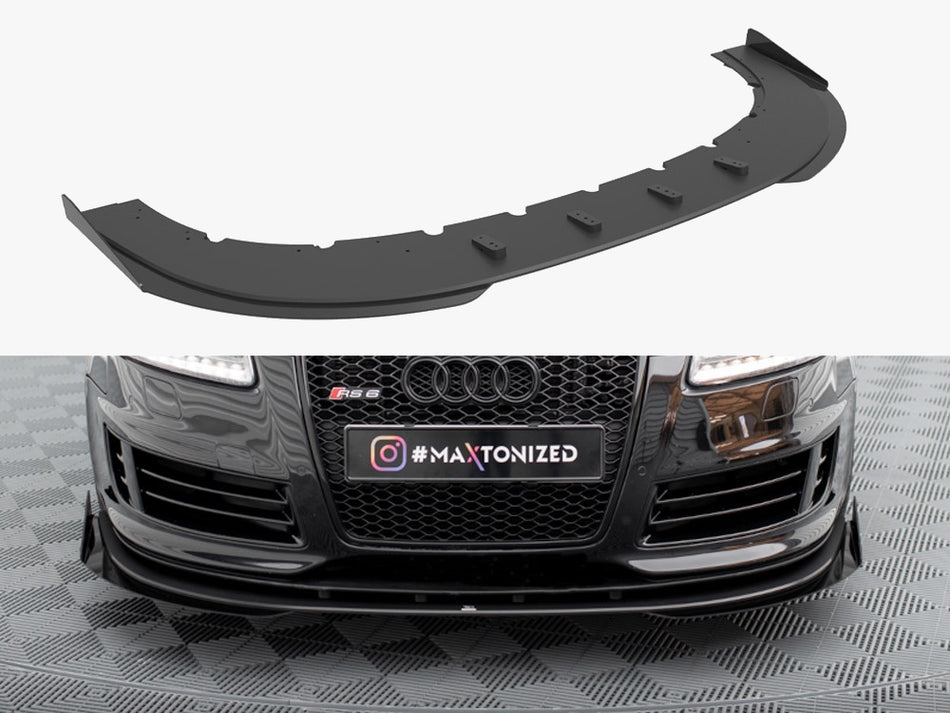 Maxton Design Street PRO Front Splitter + Flaps Audi RS6 Avant C6 - AURS6C6CNC-FD3B+FSF1G - Image 1