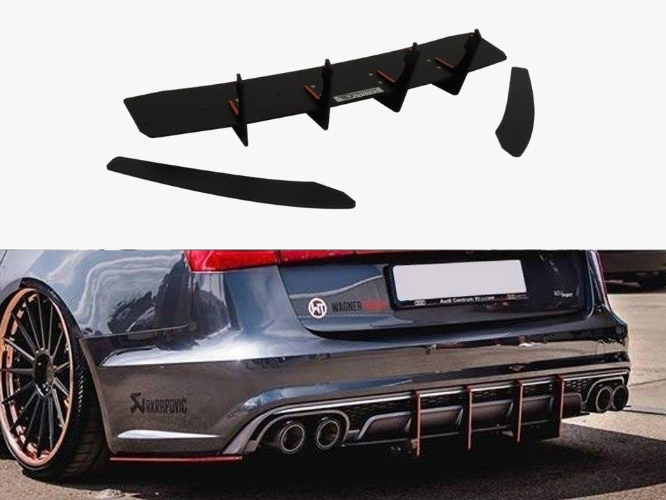 Maxton Design Rear Diffuser &amp; Rear Side Splitters Audi S6 C7 Facelift - AU-S6-C7-AV-CNC-RS1A - Image 1