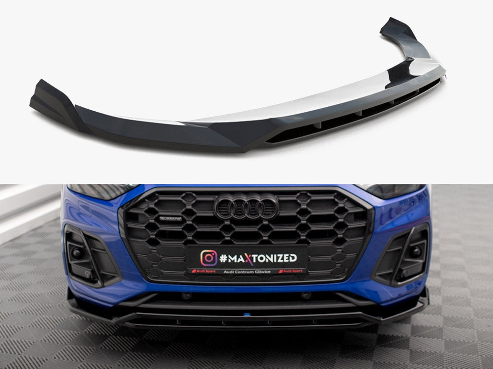 Maxton Design Front Splitter V.1 Audi SQ5 / Q5 S-Line SUV / Sportback Mk2 Facelift - AU-SQ5-2F-SB-FD1G+FD1RG - Image 1