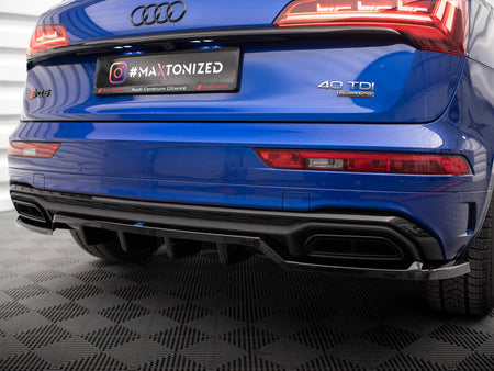 Maxton Design Central Rear Splitter (Vertical Bars) Audi Q5 S-Line SUV Mk2 Facelift - AU-Q5-2F-SLINE-RD1G+RD2G - Image 4