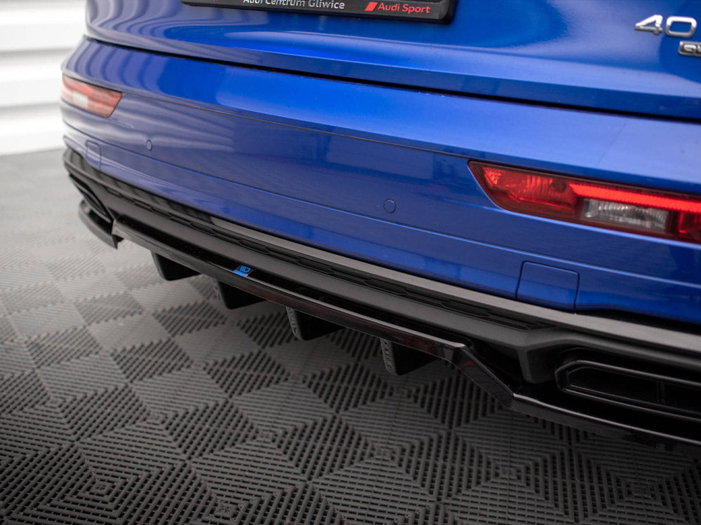 Maxton Design Central Rear Splitter (Vertical Bars) Audi Q5 S-Line SUV Mk2 Facelift - AU-Q5-2F-SLINE-RD1G+RD2G - Image 6