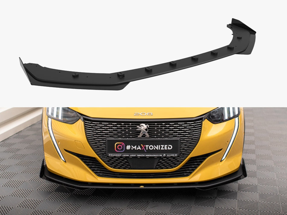 Maxton Design Street PRO Front Splitter + Flaps Peugeot 208 GT Mk2 - PE2082GTCNC-FD1B+FSF1G - Image 1
