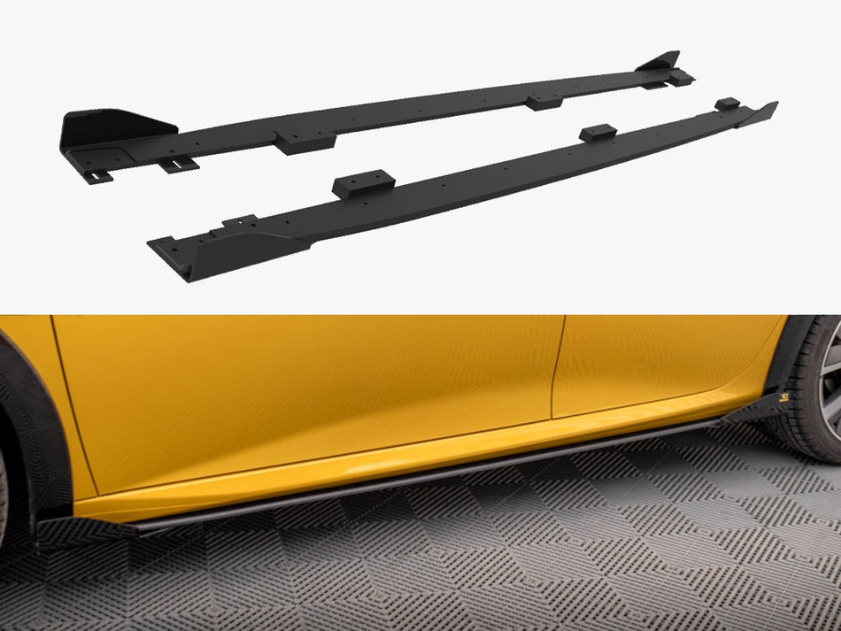 Maxton Design Street PRO Side Skirts Diffusers + Flaps Peugeot 208 GT Mk2 - PE2082GTCNC-SD1B+SF1G - Image 1
