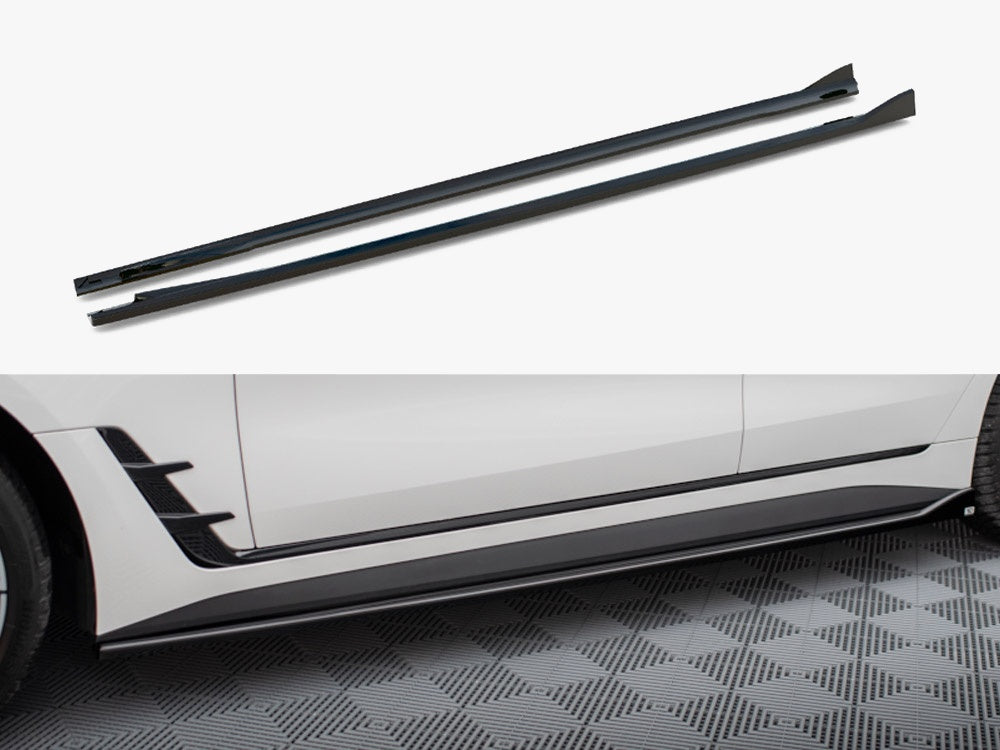 Maxton Design Side Skirts Diffusers V.1 BMW i4 M-Pack G26 - BM-I4-G26-MPACK-GC-SD1G - Image 1