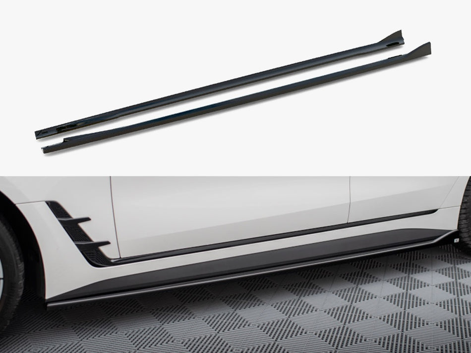 Maxton Design Side Skirts Diffusers V.1 BMW i4 M-Pack G26 - BM-I4-G26-MPACK-GC-SD1G - Image 1
