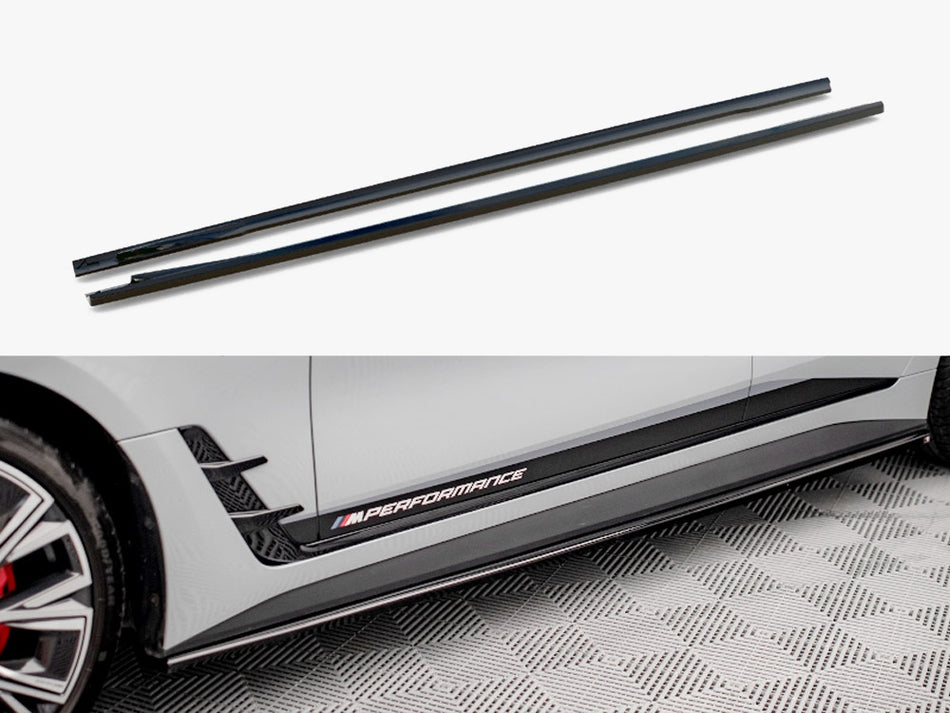 Maxton Design Side Skirts Diffusers V.2 BMW i4 M-Pack G26 - BM-I4-G26-MPACK-GC-SD2G - Image 1