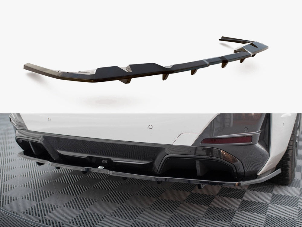 Maxton Design Central Rear Splitter (Vertical Bars) V.1 BMW i4 M-Pack G26 - BM-I4-G26-MPACK-RD1G+RD3G - Image 1