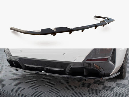 Maxton Design Central Rear Splitter (Vertical Bars) V.1 BMW i4 M-Pack G26 - BM-I4-G26-MPACK-RD1G+RD3G - Image 1