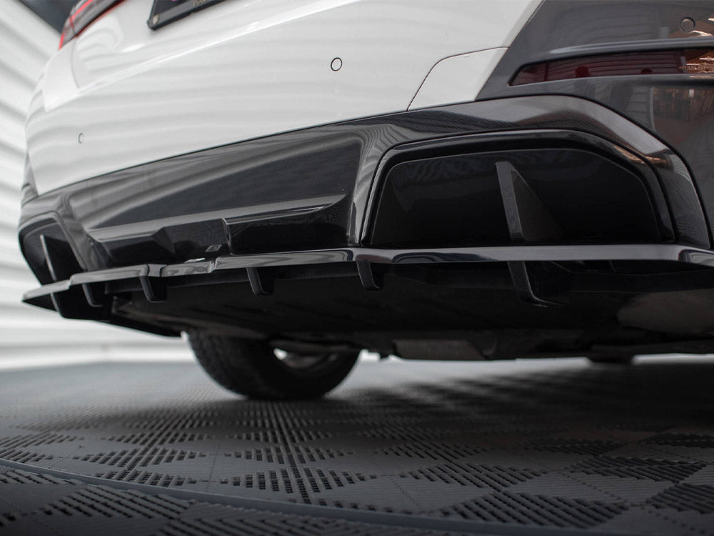 Maxton Design Central Rear Splitter (Vertical Bars) V.1 BMW i4 M-Pack G26 - BM-I4-G26-MPACK-RD1G+RD3G - Image 5