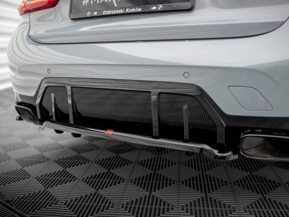 Maxton Design Central Rear Splitter (Vertical Bars) V.1 BMW M340i G20 / G21 Facelift - BM-3-20F-M-RD1G+RD2G - Image 4