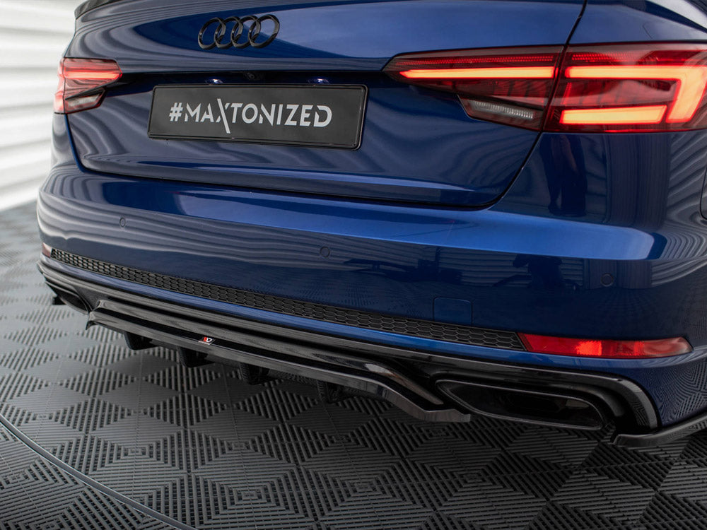 Maxton Design Central Rear Splitter (Vertical Bars) Audi A4 Competition B9 - AU-A4-B9-COMP-RD1G+RD2G - Image 3