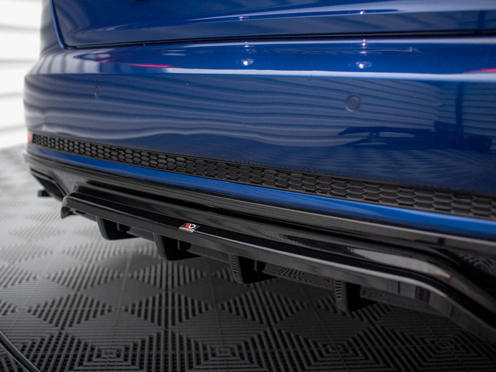 Maxton Design Central Rear Splitter (Vertical Bars) Audi A4 Competition B9 - AU-A4-B9-COMP-RD1G+RD2G - Image 4