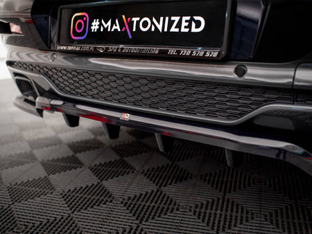 Maxton Design Central Rear Splitter (Vertical Bars) V.2 BMW X4 M40i G02 - BM-X4-02-MPACK-RD2G+RD3G - Image 4
