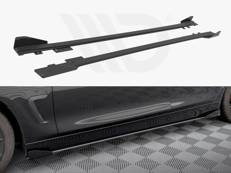 MAXTON DESIGN Street PRO Side Skirts Diffusers + Flaps BMW 4 Gran Coupe F36