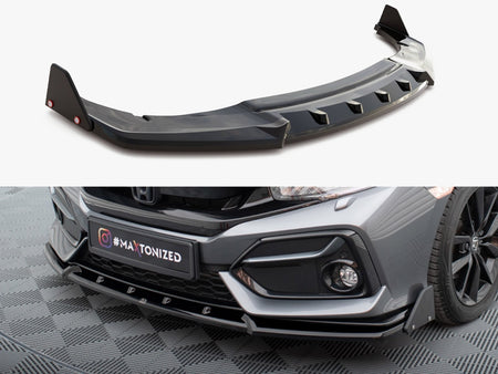 Maxton Design Front Splitter V.1 + Flaps Honda Civic Sport Mk 10 - HO-CI-10-SPORT-FD1G+FSF1B - Image 1