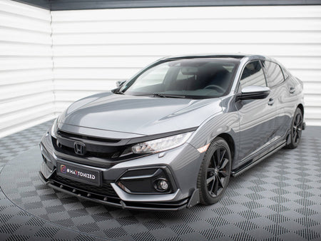 Maxton Design Front Splitter V.1 + Flaps Honda Civic Sport Mk 10 - HO-CI-10-SPORT-FD1G+FSF1B - Image 2