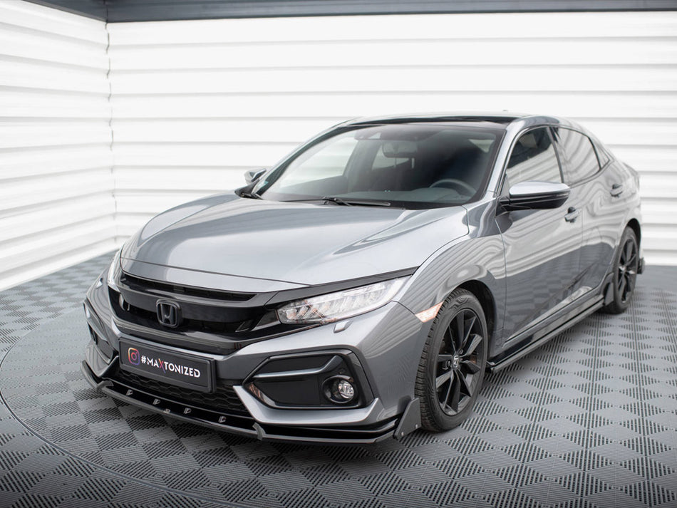 Maxton Design Front Splitter V.1 + Flaps Honda Civic Sport Mk 10 - HO-CI-10-SPORT-FD1G+FSF1B - Image 2