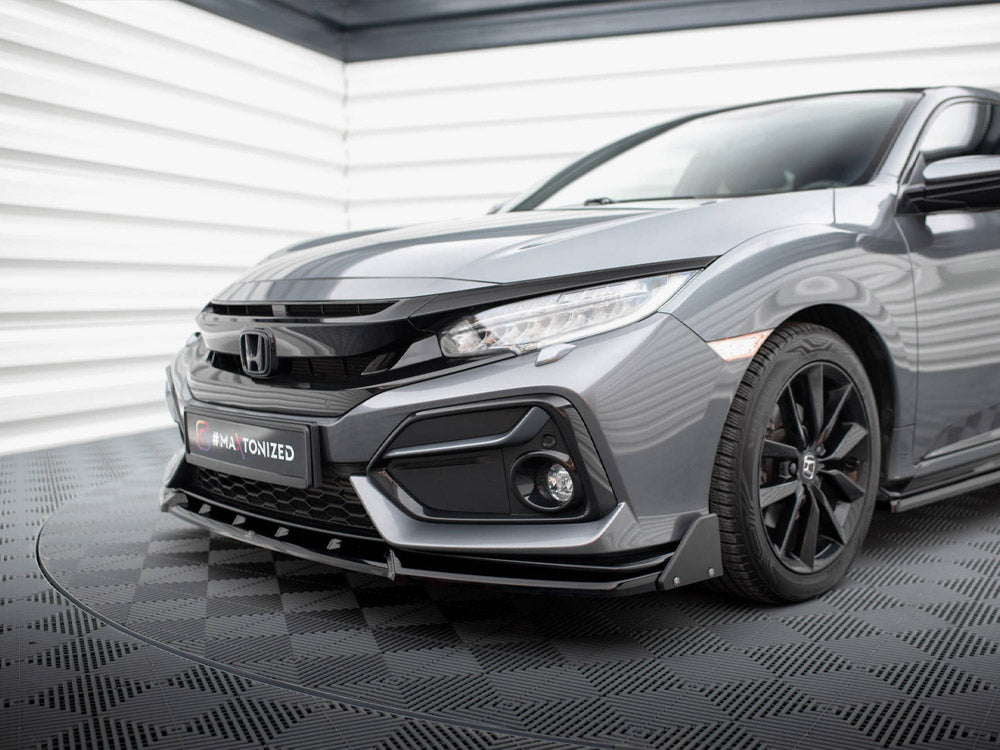 Maxton Design Front Splitter V.1 + Flaps Honda Civic Sport Mk 10 - HO-CI-10-SPORT-FD1G+FSF1B - Image 4