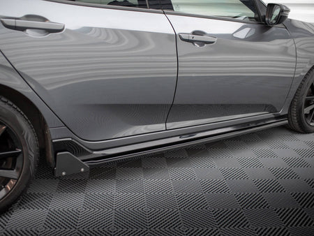 Maxton Design Side Skirts Diffusers + Flaps Honda Civic Sport Mk 10 - HO-CI-10-SPORT-SD1G+SF1B - Image 3