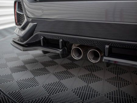 Maxton Design Rear Splitter V.1 (Vertical Bars) + Flaps Honda Civic Sport Mk10 Facelift - HO-CI-10-SPORT-RSD1G+RD1G+RSF1B - Image 3