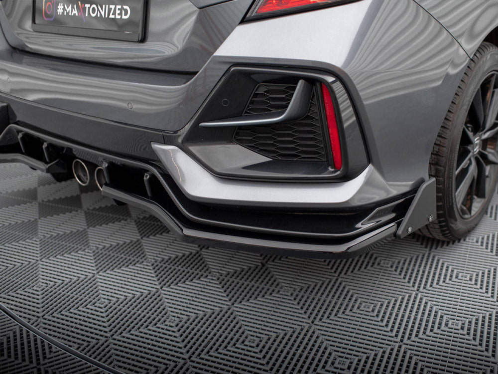Rear Splitter V.1 (Vertical Bars) + Flaps Honda Civic Sport Mk10 Facelift