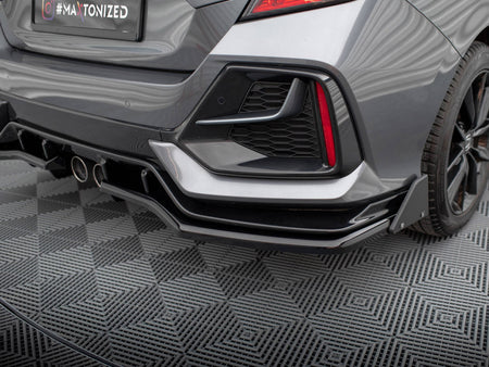 Maxton Design Rear Splitter V.1 (Vertical Bars) + Flaps Honda Civic Sport Mk10 Facelift - HO-CI-10-SPORT-RSD1G+RD1G+RSF1B - Image 4
