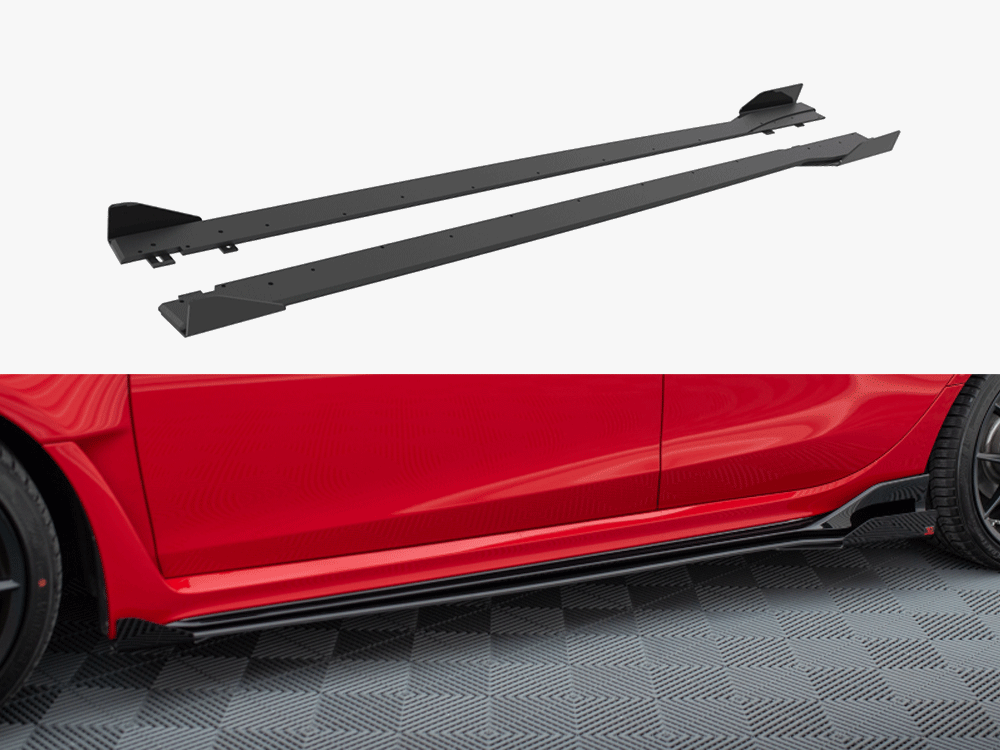 Maxton Design Street PRO Side Skirts Diffusers + Flaps Honda Civic Type-R Mk 11 - HOCI11TYPERCNC-SD1B+SF1G - Image 1