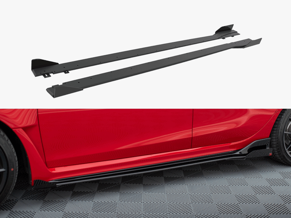 Maxton Design Street PRO Side Skirts Diffusers + Flaps Honda Civic Type-R Mk 11 - HOCI11TYPERCNC-SD1B+SF1G - Image 1