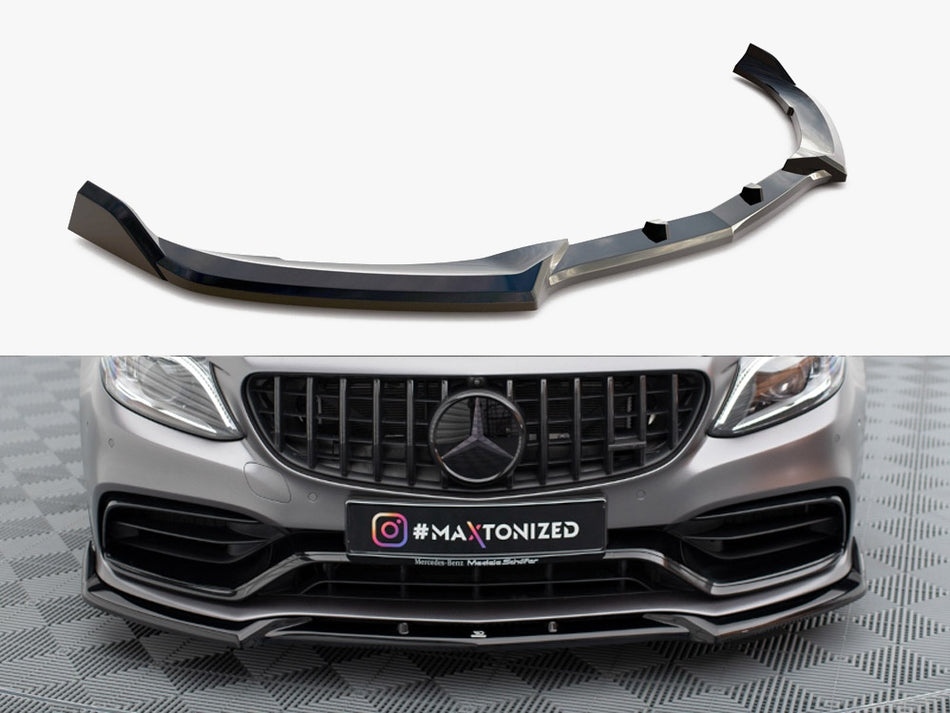 Maxton Design Front Splitter V.2 Mercedes-AMG C63 Sedan / Estate W205 Facelift - ME-C-205F-63-FD2G - Image 1