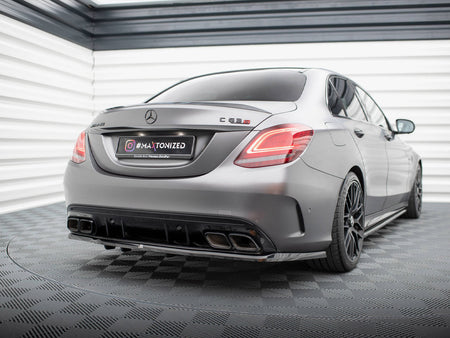 Maxton Design Rear Splitter (Vertical Bars) Mercedes-AMG C63 Sedan / Estate W205 Facelift - ME-C-205F-63-RD1G+RD2G - Image 2
