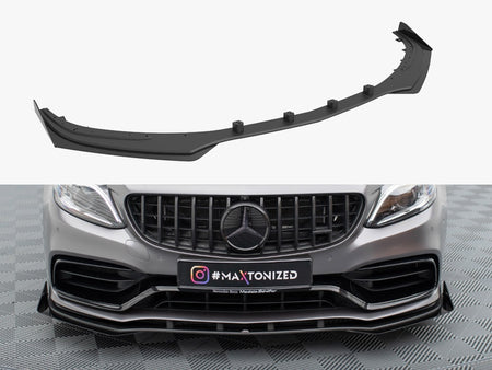 Maxton Design Street PRO Front Splitter + Flaps Mercedes-AMG C63 Sedan / Estate W205 Facelift - MEC205F63CNC-FD1B+FSF1G - Image 1