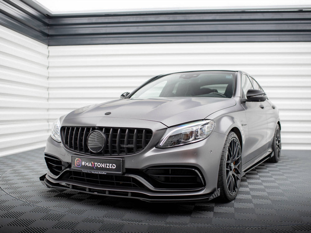 Maxton Design Street PRO Front Splitter + Flaps Mercedes-AMG C63 Sedan / Estate W205 Facelift - MEC205F63CNC-FD1B+FSF1G - Image 2