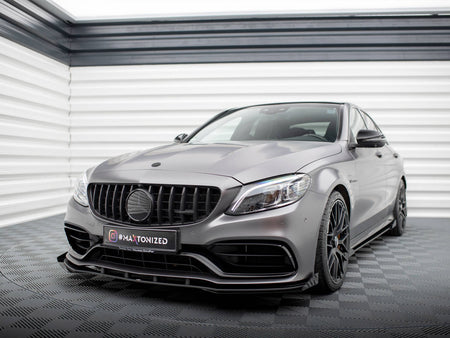 Maxton Design Street PRO Front Splitter + Flaps Mercedes-AMG C63 Sedan / Estate W205 Facelift - MEC205F63CNC-FD1B+FSF1G - Image 2