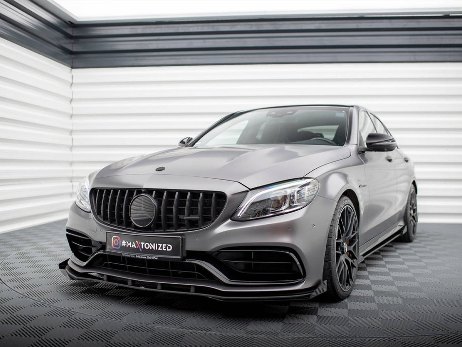 Maxton Design Street PRO Front Splitter + Flaps Mercedes-AMG C63 Sedan / Estate W205 Facelift - MEC205F63CNC-FD1B+FSF1G - Image 2