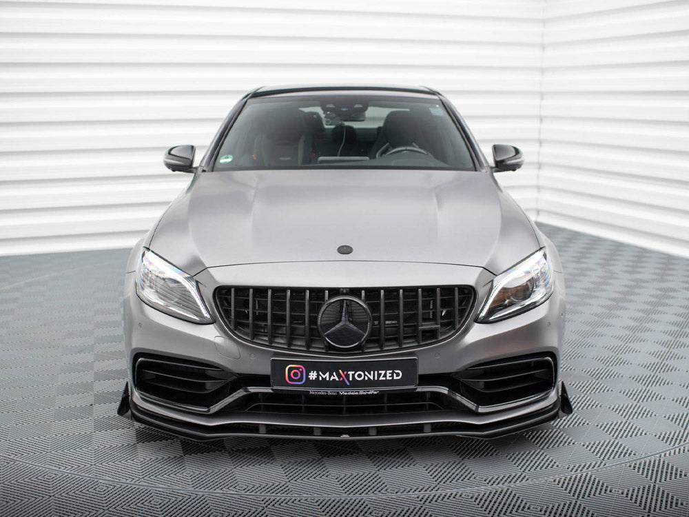 Maxton Design Street PRO Front Splitter + Flaps Mercedes-AMG C63 Sedan / Estate W205 Facelift - MEC205F63CNC-FD1B+FSF1G - Image 3