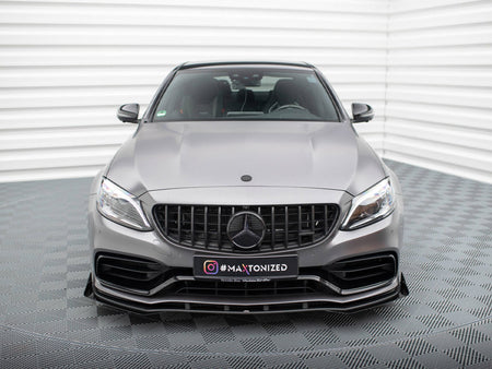 Maxton Design Street PRO Front Splitter + Flaps Mercedes-AMG C63 Sedan / Estate W205 Facelift - MEC205F63CNC-FD1B+FSF1G - Image 3