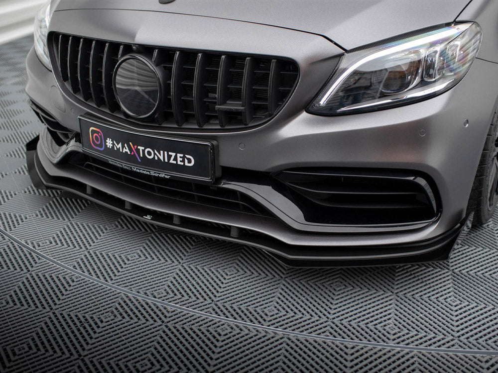 Maxton Design Street PRO Front Splitter + Flaps Mercedes-AMG C63 Sedan / Estate W205 Facelift - MEC205F63CNC-FD1B+FSF1G - Image 4