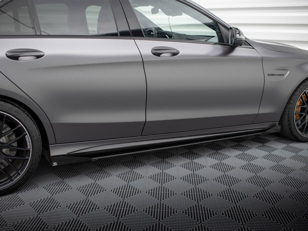 Maxton Design Street PRO Side Skirts Diffusers + Flaps Mercedes-AMG C63 Sedan / Estate W205 Facelift - MEC205F63CNC-SD1B+SF1G - Image 4