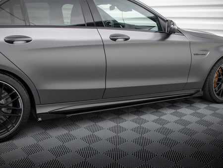 Maxton Design Street PRO Side Skirts Diffusers + Flaps Mercedes-AMG C63 Sedan / Estate W205 Facelift - MEC205F63CNC-SD1B+SF1G - Image 4