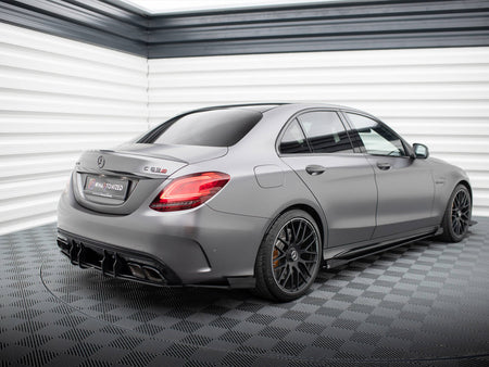 Maxton Design Street Pro Rear Side Splitters + Flaps Mercedes-AMG C63 Sedan / Estate W205 Facelift - MEC205F63CNC-RSD1B+RSF1G - Image 2