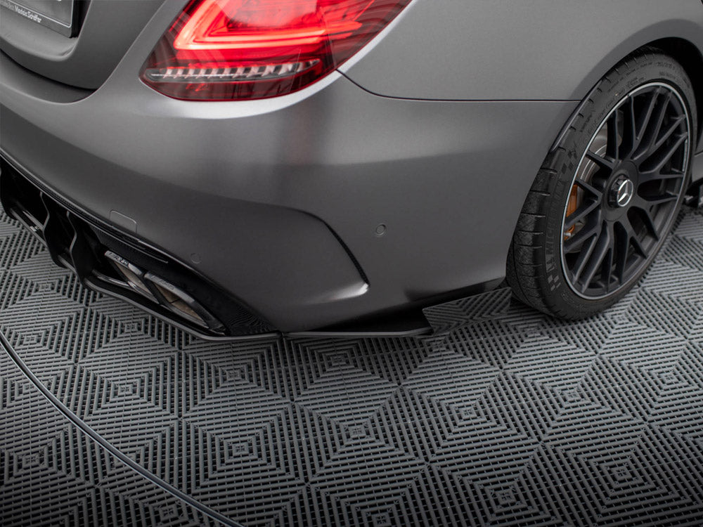 Maxton Design Street Pro Rear Side Splitters + Flaps Mercedes-AMG C63 Sedan / Estate W205 Facelift - MEC205F63CNC-RSD1B+RSF1G - Image 3