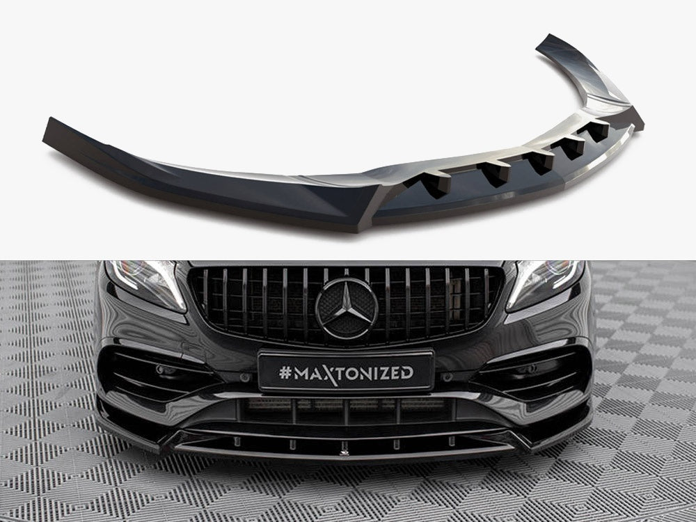 Maxton Design Front Splitter V.2 Mercedes-Benz A AMG-Line W176 Facelift - ME-A-176F-AMGLINE-FD2G - Image 1