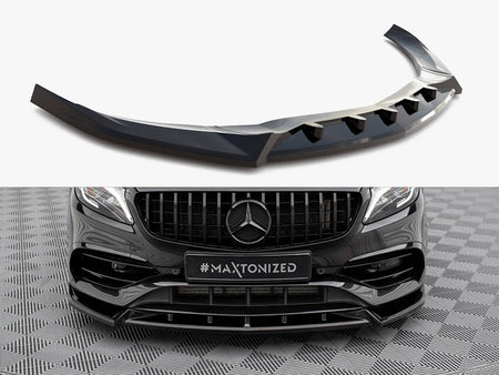 Maxton Design Front Splitter V.2 Mercedes-Benz A AMG-Line W176 Facelift - ME-A-176F-AMGLINE-FD2G - Image 1