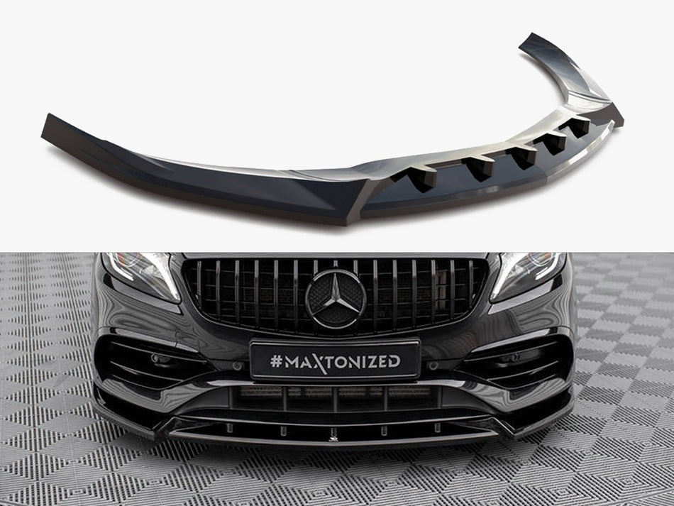 Maxton Design Front Splitter V.2 Mercedes-Benz A AMG-Line W176 Facelift - ME-A-176F-AMGLINE-FD2G - Image 1