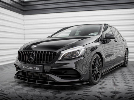 Street PRO Front Splitter Mercedes-Benz A AMG-Line W176 Facelift - Black-Red
